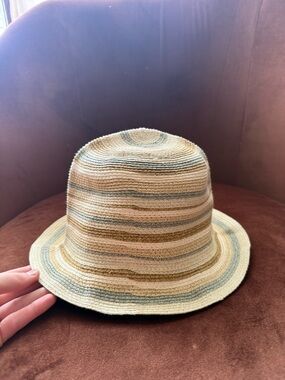 Filippo Catarzi Striped Bucket Hat 100% Paper Made in Italy